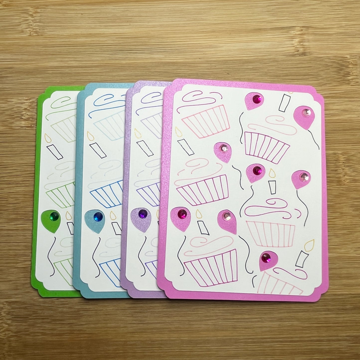 Cupcake Birthday Cards (4 Pack)