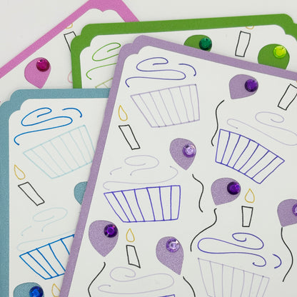 Cupcake Birthday Cards (4 Pack)