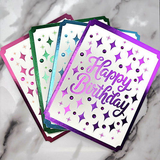 Sparkle Glam Birthday Cards (4Pack)