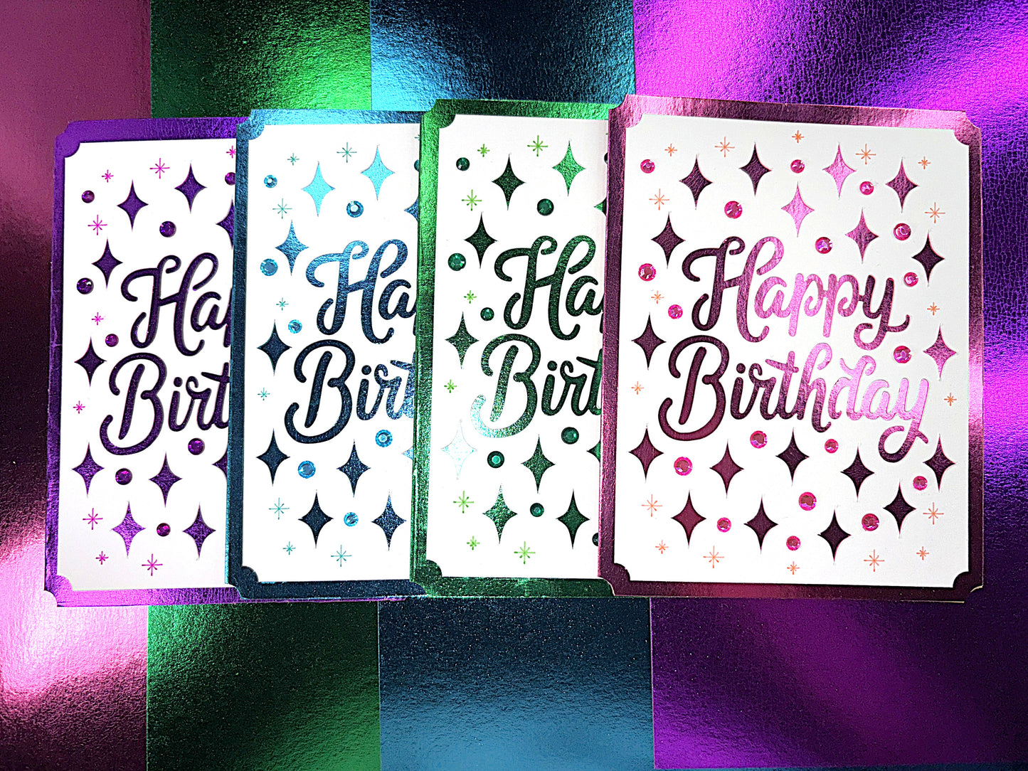 Sparkle Glam Birthday Cards (4Pack)