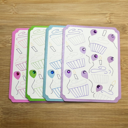 Cupcake Birthday Cards (4 Pack)