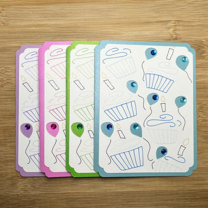 Cupcake Birthday Cards (4 Pack)