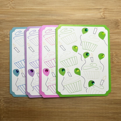 Cupcake Birthday Cards (4 Pack)